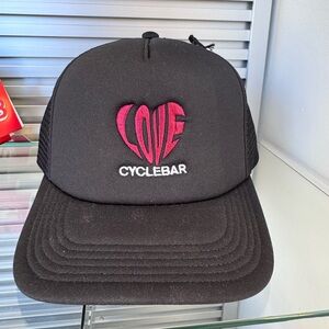 CycleBar Black Cap with Pink Heart Logo